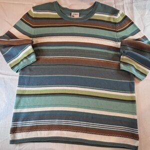 Koret Vintage Spring Striped Blue Grandma Core Sweater